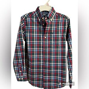 Izod Boys Long Sleeve Button Up Plaid Shirt| Size: M 10/12